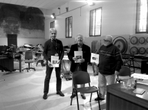 Con il mio editore Giampaolo Salbego e le mie partiture di "Memoriale" (Conservatorio di Bologna, marzo 2015)